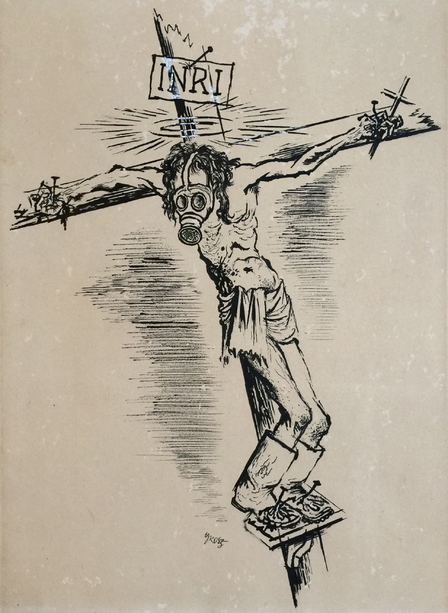 George Grosz Christus mit Gasmaske am Kreuz